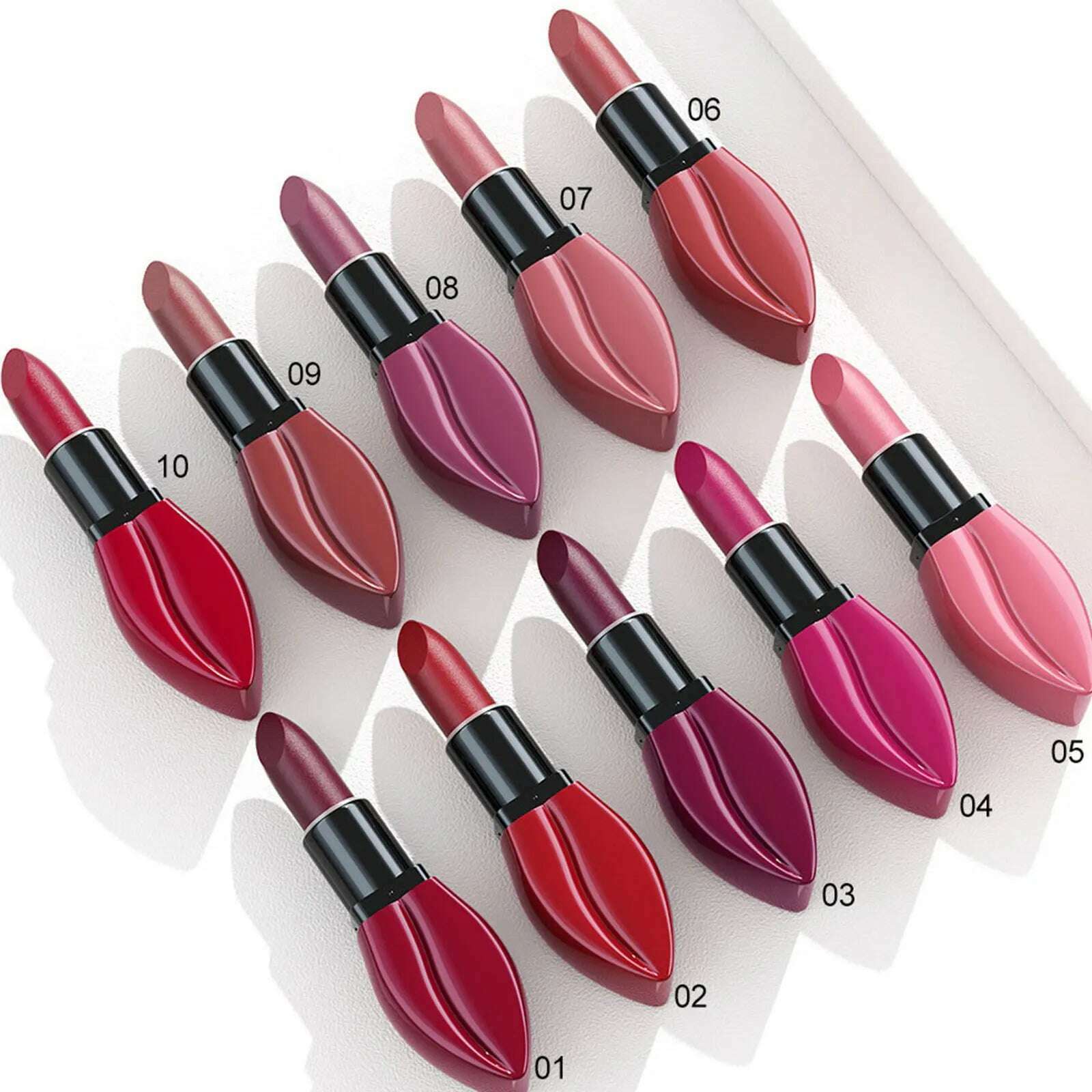 10 Colors Waterproof Big Mouth Nude Matte Lipsticks Long Lasting Lip Stick Not Fading Sexy Red Velvet Lipstick Makeup Cosmetic - KIMLUD