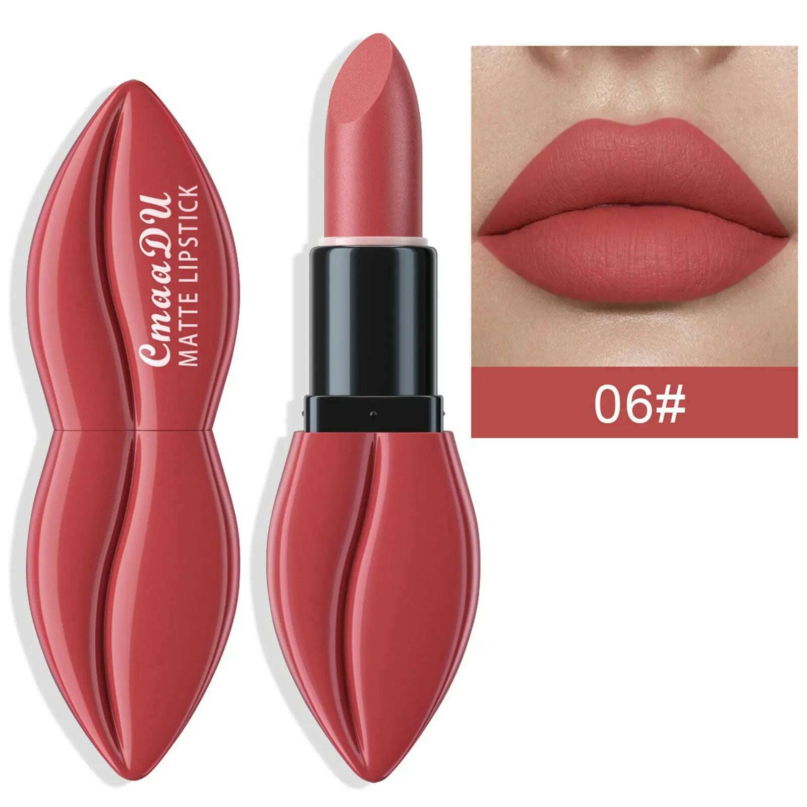 10 Colors Waterproof Big Mouth Nude Matte Lipsticks Long Lasting Lip Stick Not Fading Sexy Red Velvet Lipstick Makeup Cosmetic - KIMLUD