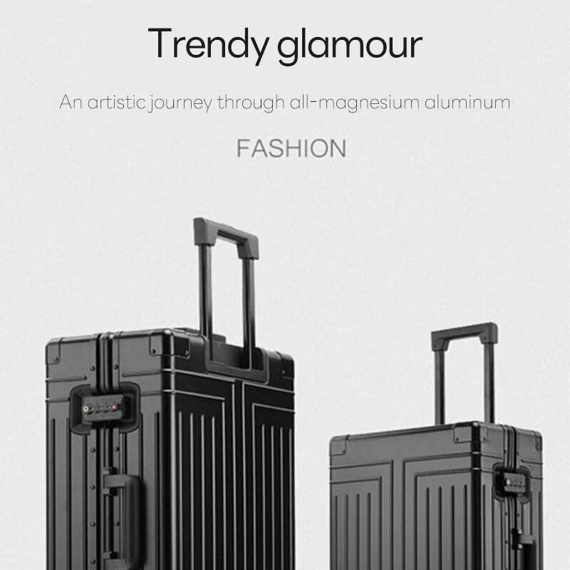 KIMLUD, 100% Aluminum-magnesium alloy Travel Suitcase Rolling Luggage 20/24/28 inch Trolley Luggage Carry-On Cabin Suitcase, KIMLUD Womens Clothes