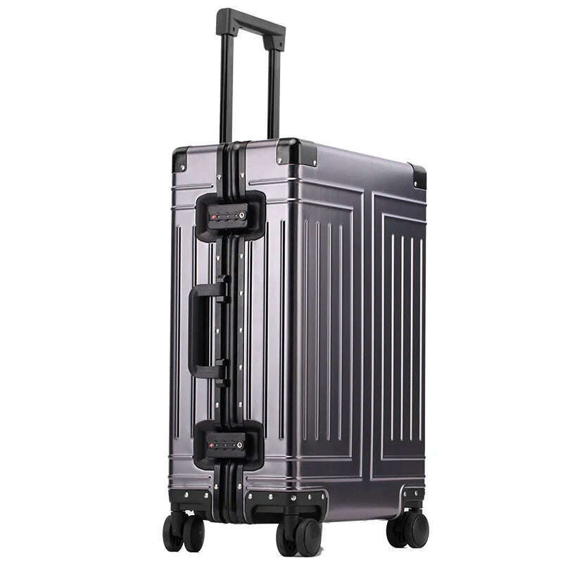 KIMLUD, 100% Aluminum-magnesium alloy Travel Suitcase Rolling Luggage 20/24/28 inch Trolley Luggage Carry-On Cabin Suitcase, GRAY / 24Inches 600mm, KIMLUD APPAREL - Womens Clothes