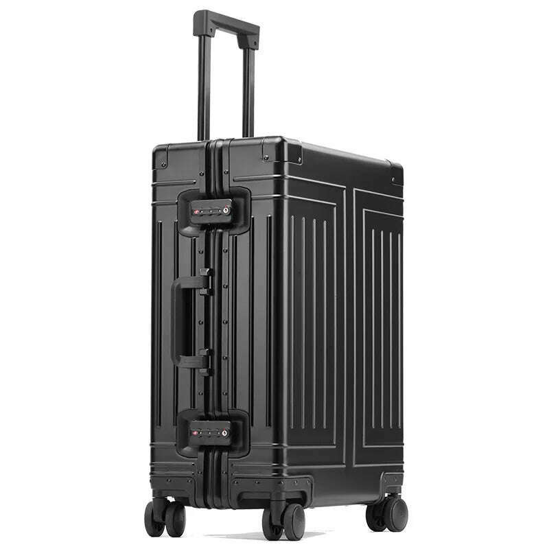 KIMLUD, 100% Aluminum-magnesium alloy Travel Suitcase Rolling Luggage 20/24/28 inch Trolley Luggage Carry-On Cabin Suitcase, black / 28Inches 700mm, KIMLUD APPAREL - Womens Clothes
