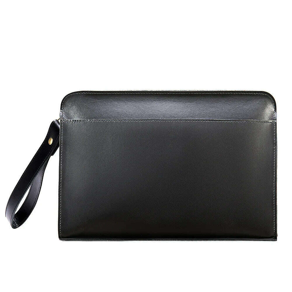 100% Genuine Leather Clutch Bag With Wrist Band Ipad Iphone Clutches For Male Men Hand Bag Real Cowskin Clutch Purse Gift - KIMLUD