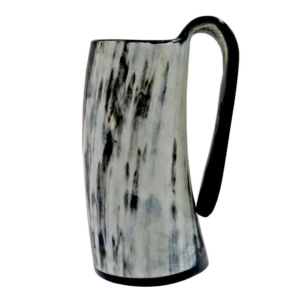 KIMLUD, 100% Natural Hand Made Ox Horn Mug Viking Drinking Mugs Beer Drinking Horn Coffee Mug-Food Grade&One Year Warranty, SE520HMU / CHINA / 380-440ml, KIMLUD Womens Clothes