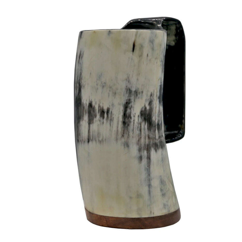 100% Natural Hand Made Ox Horn Mug Viking Drinking Mugs Beer Drinking Horn Coffee Mug-Food Grade&One Year Warranty - KIMLUD