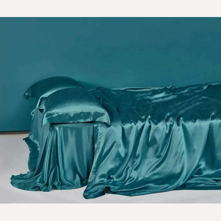 100% Natural Mulberry Silk Bedding Set - 1 Duvet Cover, 1 Sheet, 2 Pillowcases - Double-Sided Pure Silk - Luxurious, Soft, and - KIMLUD