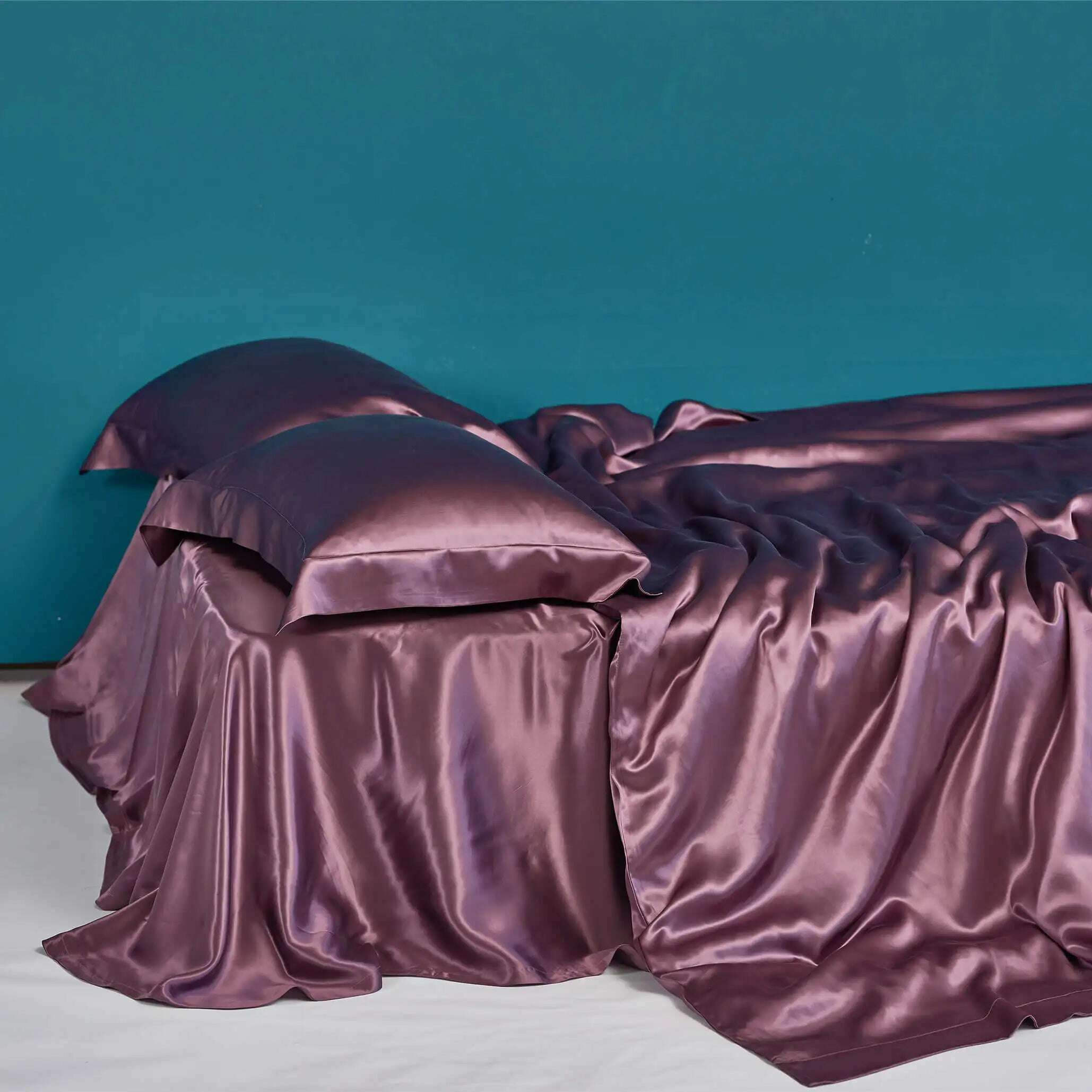 100% Natural Mulberry Silk Bedding Set - 1 Duvet Cover, 1 Sheet, 2 Pillowcases - Double-Sided Pure Silk - Luxurious, Soft, and - KIMLUD