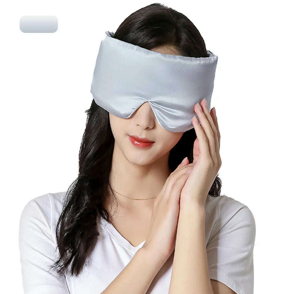 100% Natural Mulberry Silk Sleeping Mask Silk Eye Patch Eyeshade Portable Travel Eyepatch Nap Eye Cover Soft Blindfold Smooth - KIMLUD