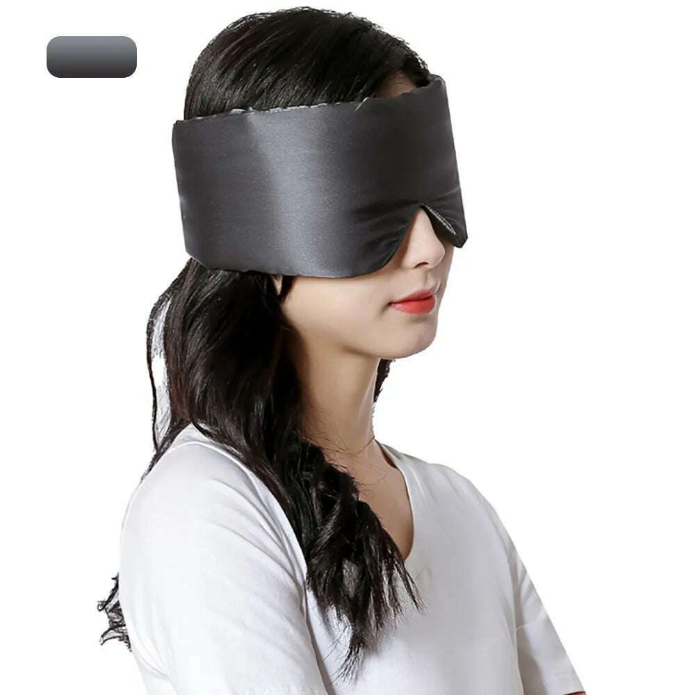 100% Natural Mulberry Silk Sleeping Mask Silk Eye Patch Eyeshade Portable Travel Eyepatch Nap Eye Cover Soft Blindfold Smooth - KIMLUD