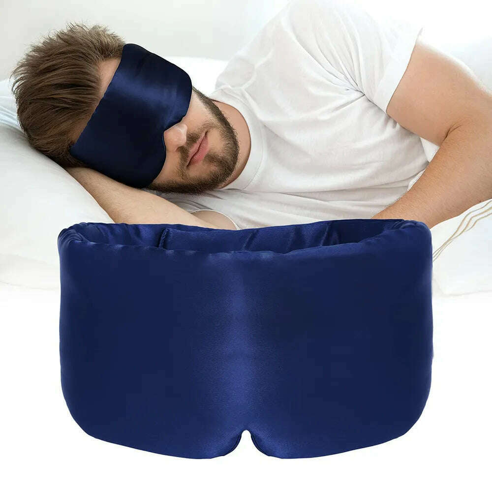 100% Natural Mulberry Silk Sleeping Mask Silk Eye Patch Eyeshade Portable Travel Eyepatch Nap Eye Cover Soft Blindfold Smooth - KIMLUD