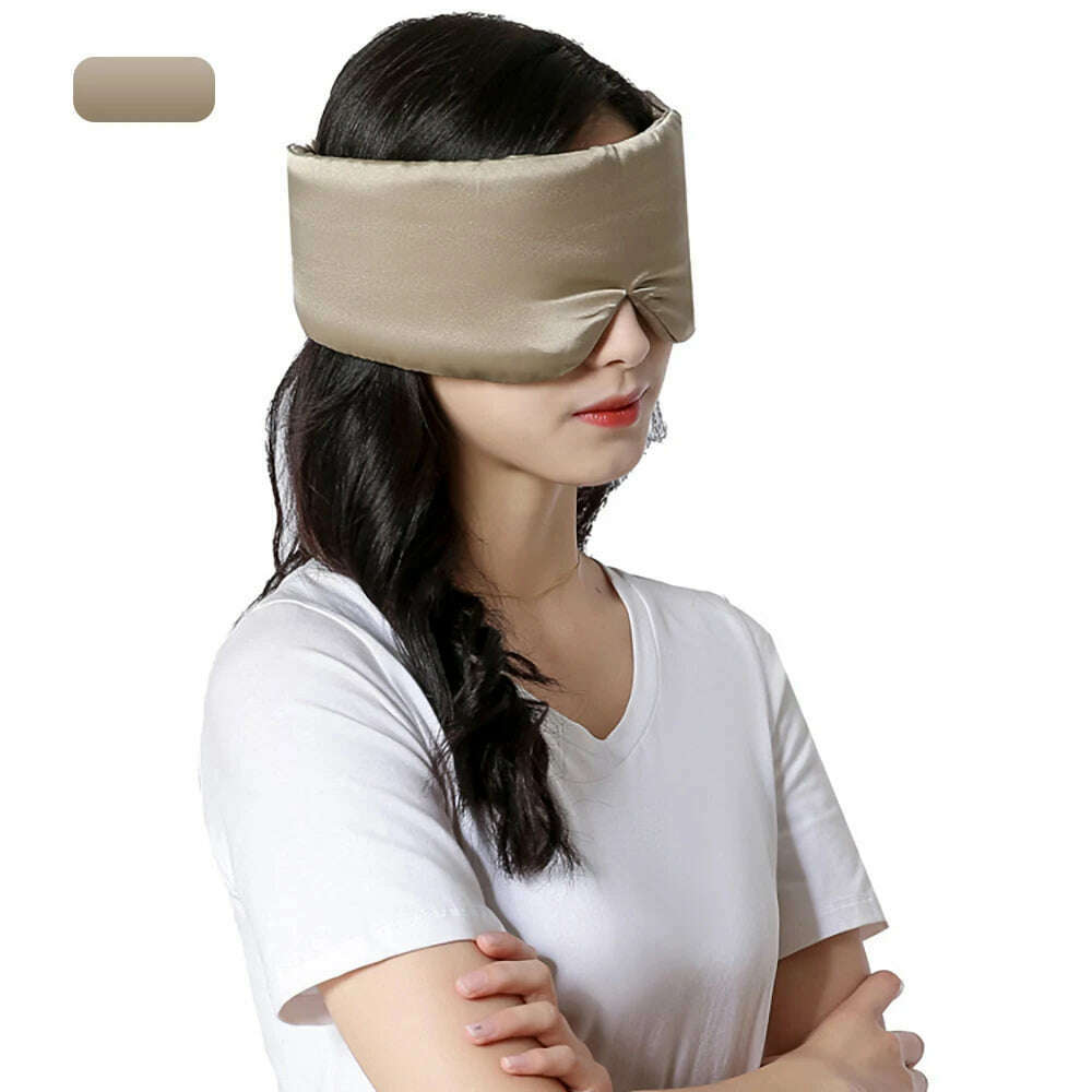 100% Natural Mulberry Silk Sleeping Mask Silk Eye Patch Eyeshade Portable Travel Eyepatch Nap Eye Cover Soft Blindfold Smooth - KIMLUD