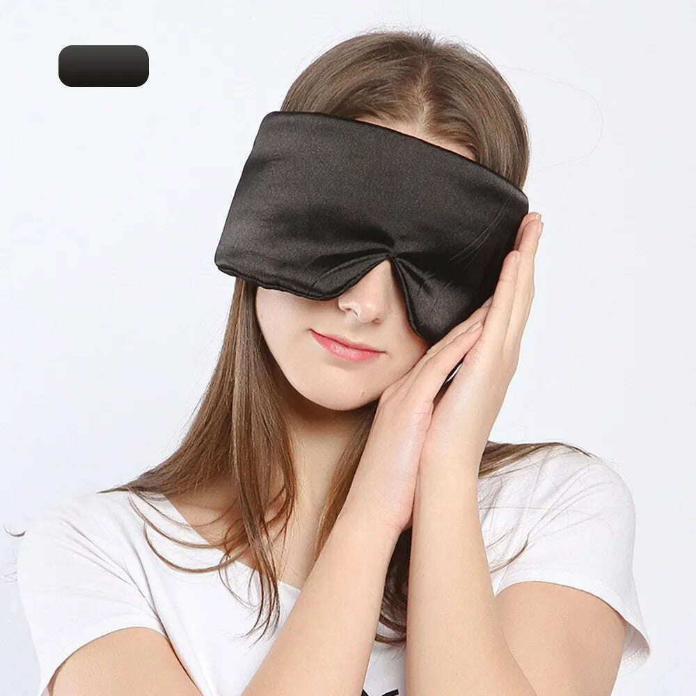 100% Natural Mulberry Silk Sleeping Mask Silk Eye Patch Eyeshade Portable Travel Eyepatch Nap Eye Cover Soft Blindfold Smooth - KIMLUD