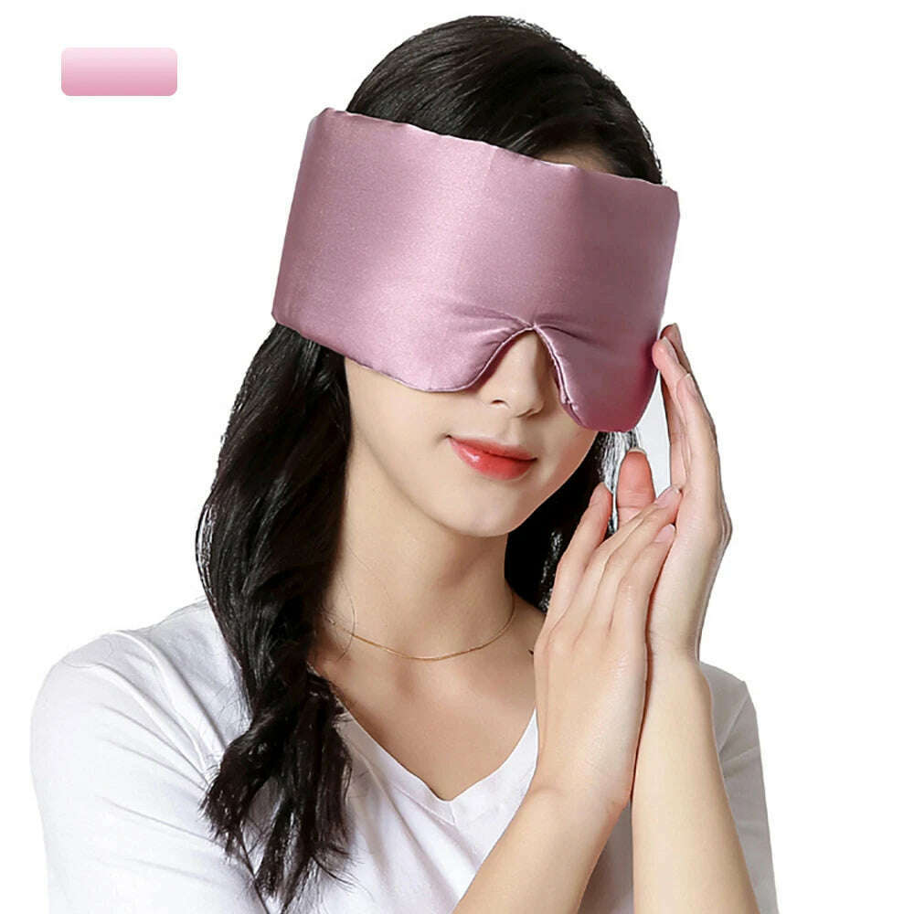 100% Natural Mulberry Silk Sleeping Mask Silk Eye Patch Eyeshade Portable Travel Eyepatch Nap Eye Cover Soft Blindfold Smooth - KIMLUD