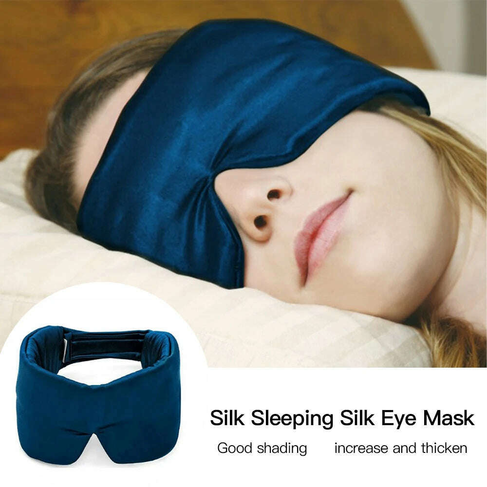 100% Natural Mulberry Silk Sleeping Mask Silk Eye Patch Eyeshade Portable Travel Eyepatch Nap Eye Cover Soft Blindfold Smooth - KIMLUD