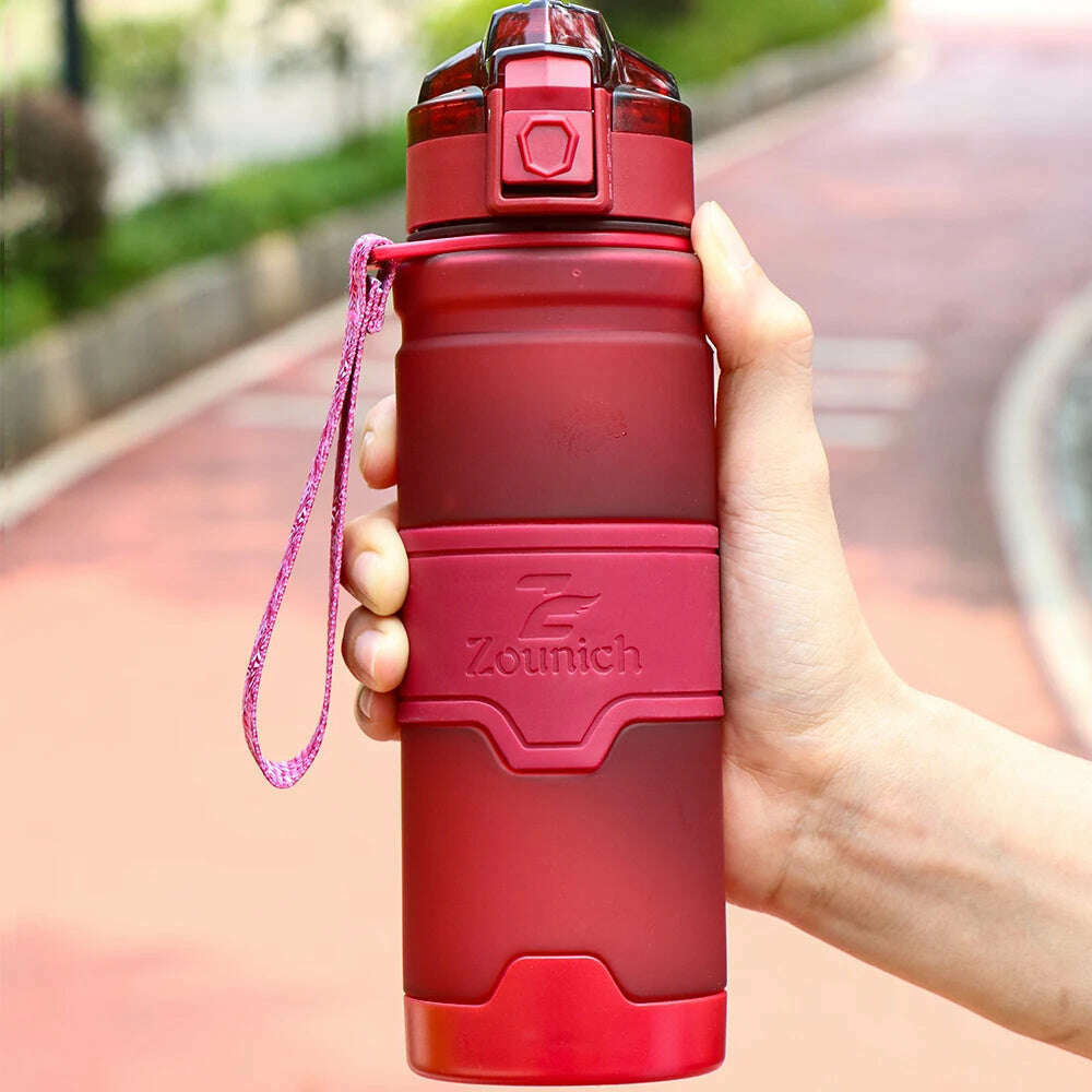 KIMLUD, 1000ML Water Bottles Protein Shaker Large Capacity Portable Plastic Sport Drinking Bottle Tritan BPA Free With Filter Screen, Dark Red / 500ml, KIMLUD APPAREL - Womens Clothes