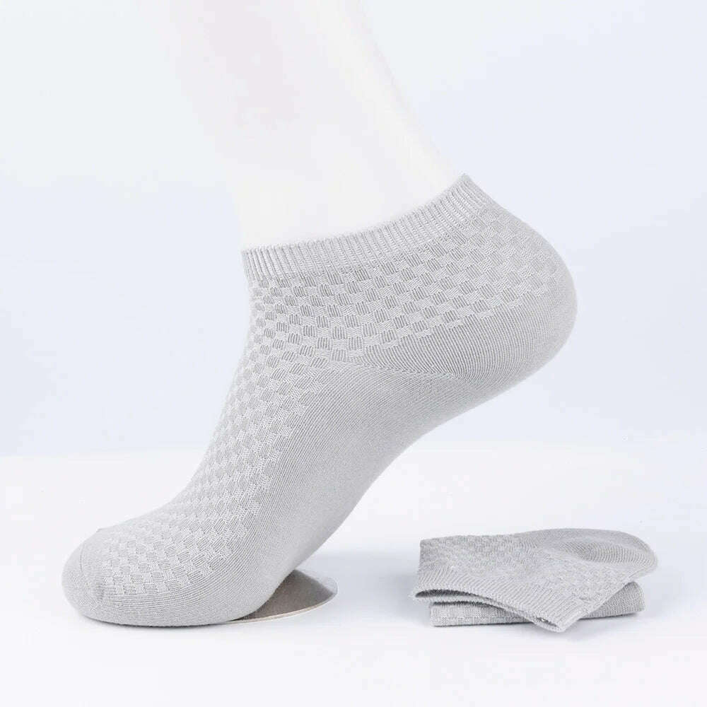 10Pairs Mens Bamboo Fiber Socks Casual Business Socks Anti-Bacterial Deodorant Breathable Cotton Sock for Men Middle Tube Socks - KIMLUD