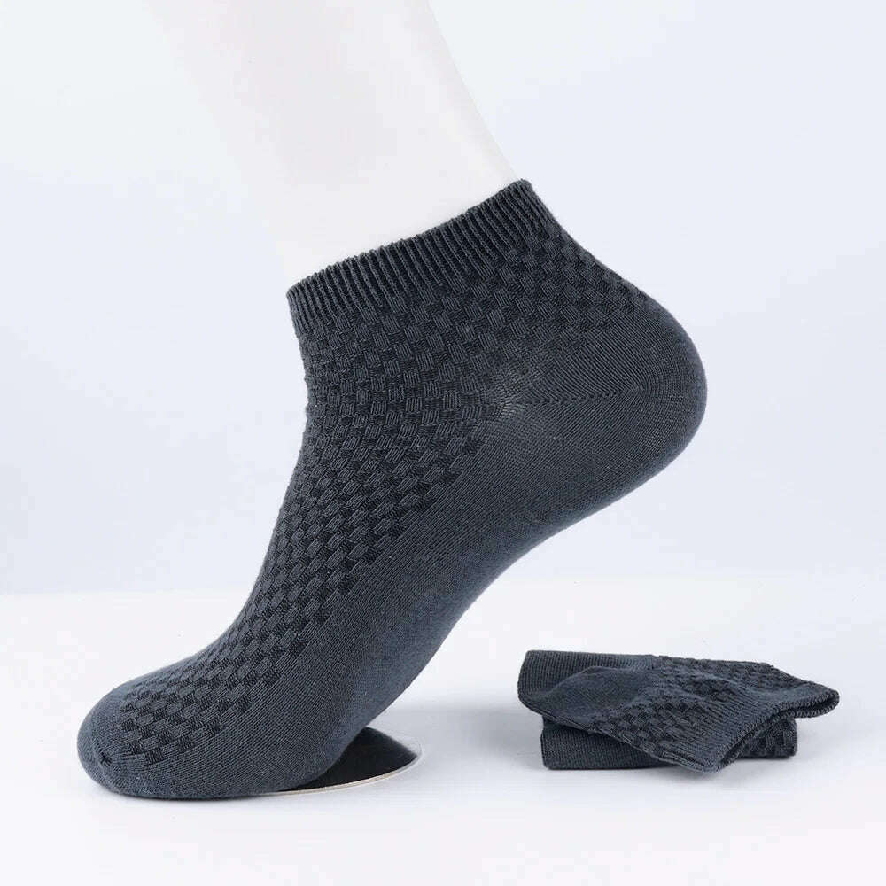 10Pairs Mens Bamboo Fiber Socks Casual Business Socks Anti-Bacterial Deodorant Breathable Cotton Sock for Men Middle Tube Socks - KIMLUD