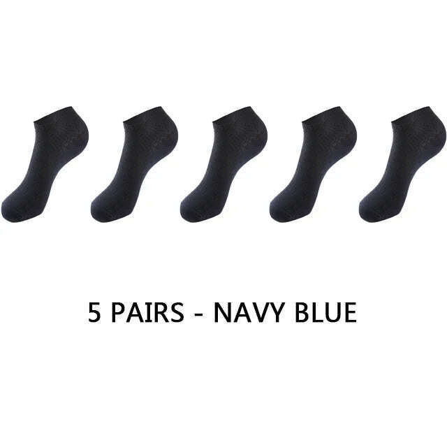 10Pairs/lot Bamboo Fiber Men Socks Large Size Short Ankle Business Black Male Meias Socks Breathable Men Plue Size EU38-48 - KIMLUD