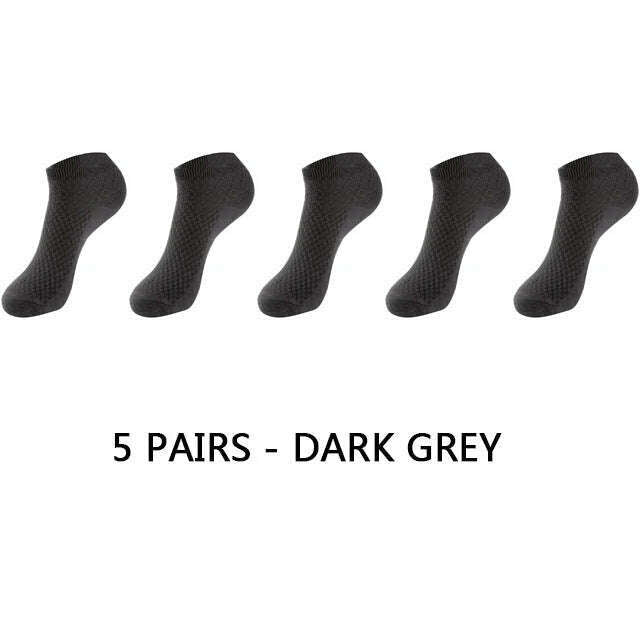 10Pairs/lot Bamboo Fiber Men Socks Large Size Short Ankle Business Black Male Meias Socks Breathable Men Plue Size EU38-48 - KIMLUD