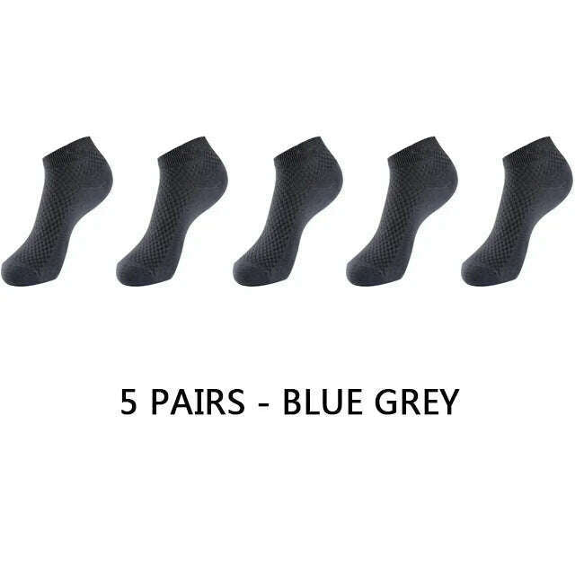 10Pairs/lot Bamboo Fiber Men Socks Large Size Short Ankle Business Black Male Meias Socks Breathable Men Plue Size EU38-48 - KIMLUD
