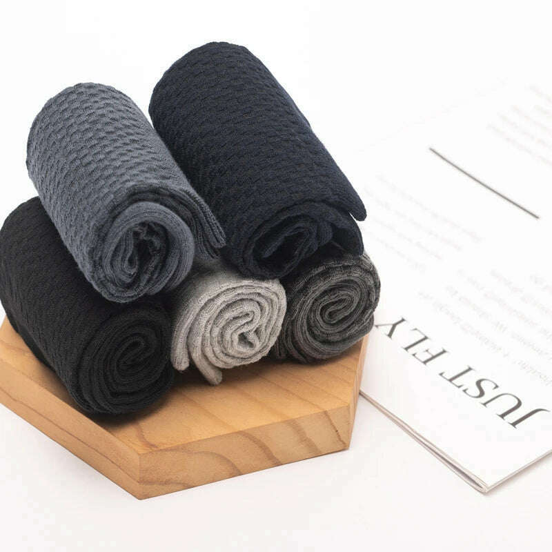 10Pairs/Lot Men's Bamboo Fiber Socks Long Black Business Soft Breathable New High Quality Autumn for Male Socks Plus Size 39-48 - KIMLUD