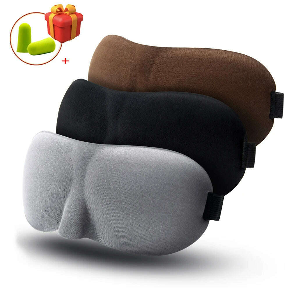1/3 Pcs Sleep Mask Blindfold Sleeping Aid 3D Soft Memory Foam Eye mask for Sleeping Travel Blockout Light Slaapmasker Eye Cover - KIMLUD