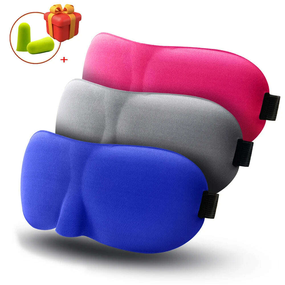 1/3 Pcs Sleep Mask Blindfold Sleeping Aid 3D Soft Memory Foam Eye mask for Sleeping Travel Blockout Light Slaapmasker Eye Cover - KIMLUD