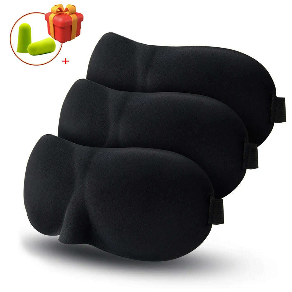 1/3 Pcs Sleep Mask Blindfold Sleeping Aid 3D Soft Memory Foam Eye mask for Sleeping Travel Blockout Light Slaapmasker Eye Cover - KIMLUD