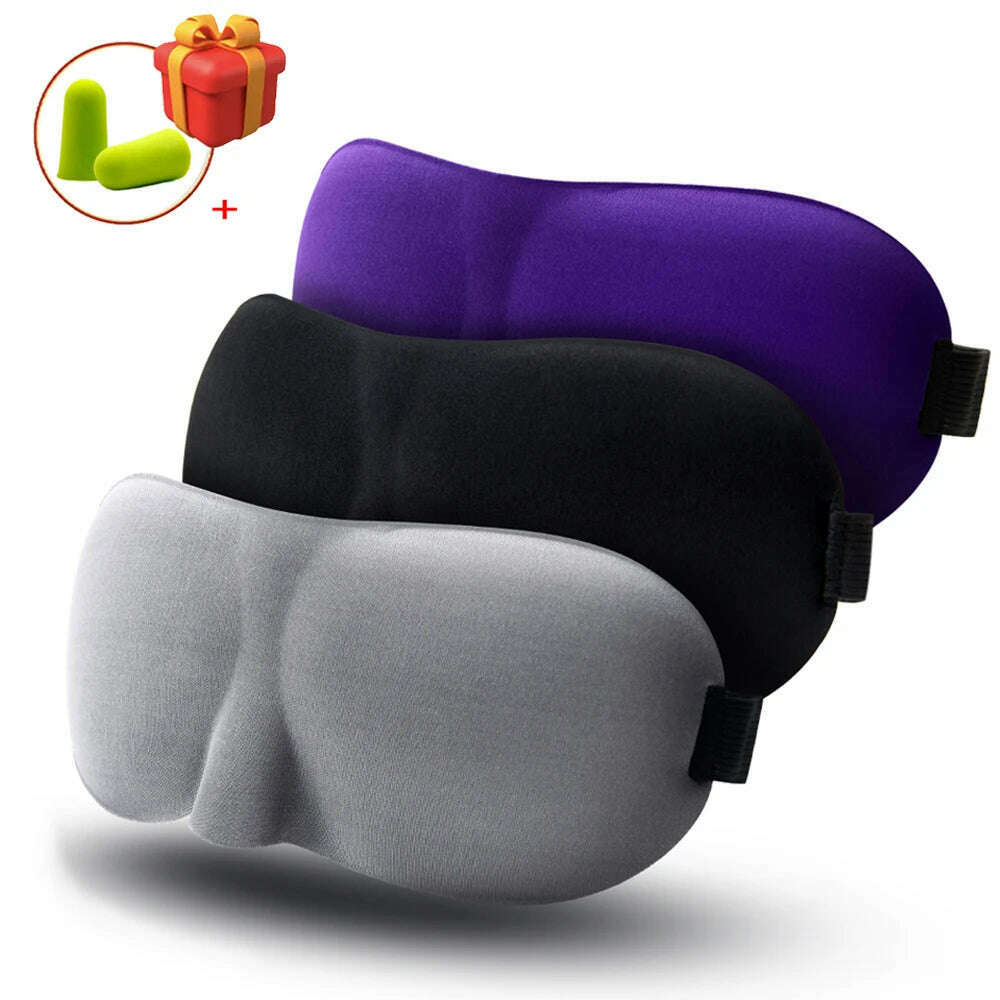 1/3 Pcs Sleep Mask Blindfold Sleeping Aid 3D Soft Memory Foam Eye mask for Sleeping Travel Blockout Light Slaapmasker Eye Cover - KIMLUD