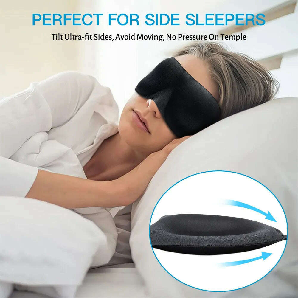 1/3 Pcs Sleep Mask Blindfold Sleeping Aid 3D Soft Memory Foam Eye mask for Sleeping Travel Blockout Light Slaapmasker Eye Cover - KIMLUD