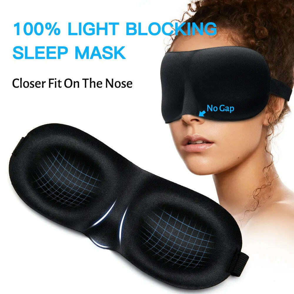 1/3 Pcs Sleep Mask Blindfold Sleeping Aid 3D Soft Memory Foam Eye mask for Sleeping Travel Blockout Light Slaapmasker Eye Cover - KIMLUD