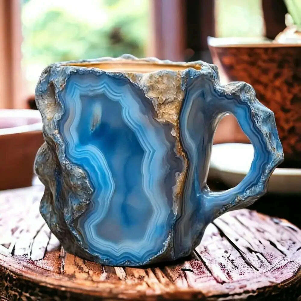 KIMLUD, 1PC Multi-Colored Mineral Crystal Coffee Mug,Natural Mineral Crystal Mug, Colorful Crystal Christmas Mugs,Christmas Gift New, Yellow, KIMLUD APPAREL - Womens Clothes