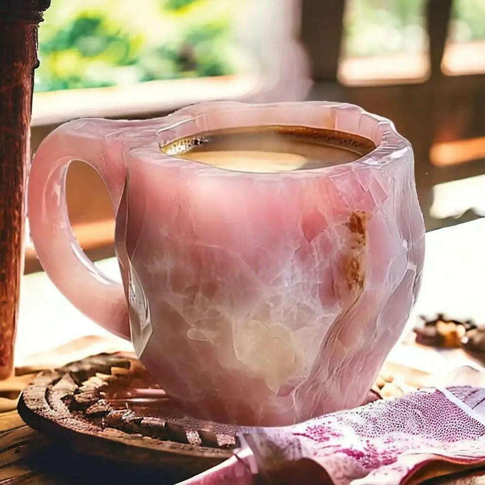 KIMLUD, 1PC Multi-Colored Mineral Crystal Coffee Mug,Natural Mineral Crystal Mug, Colorful Crystal Christmas Mugs,Christmas Gift New, SKY BLUE, KIMLUD APPAREL - Womens Clothes