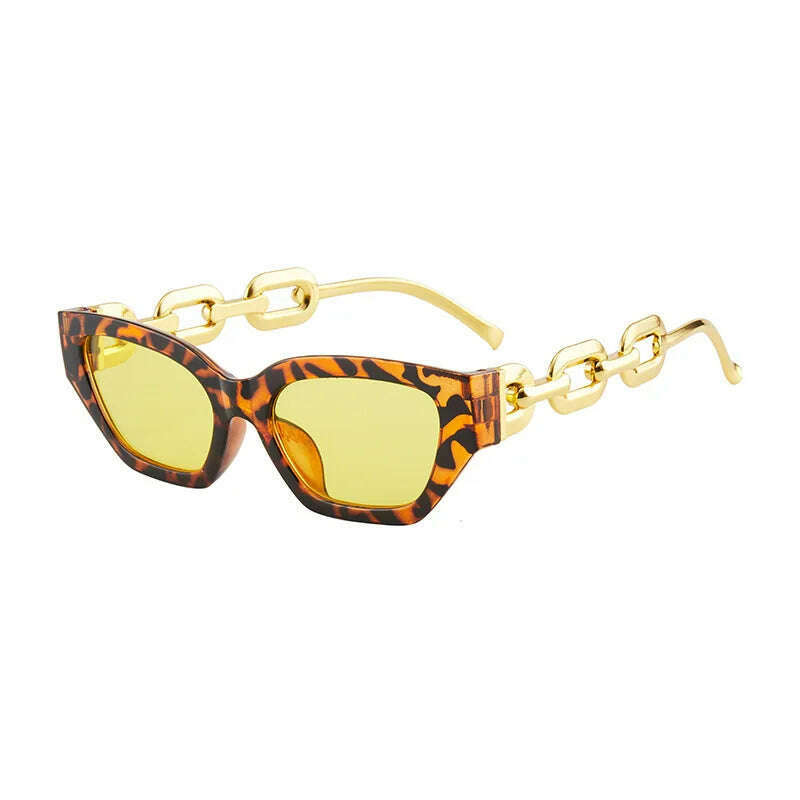 2022 New Fashion Cat Eye Sunglasses Women Vintage Brand Designer Glasses Black Sun Glasses Female UV400 Golden Eyewear - KIMLUD