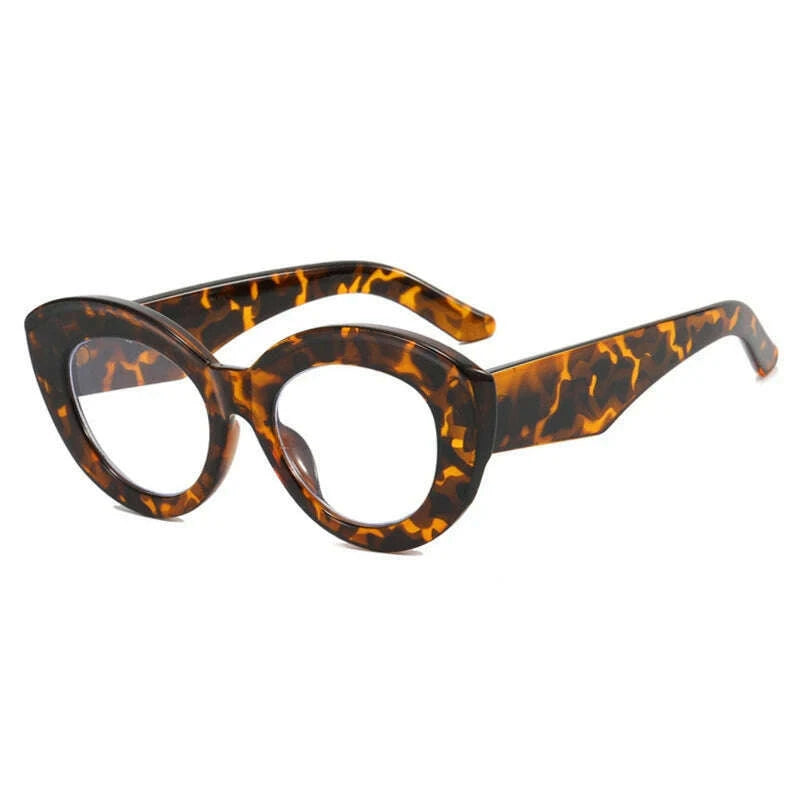 2022 New Fashion Sexy Cat Eye Glasses Women Vintage Stripe Frame Optical Anti-blue Eyeglasses Female Leopard Oculos Spectacles - KIMLUD