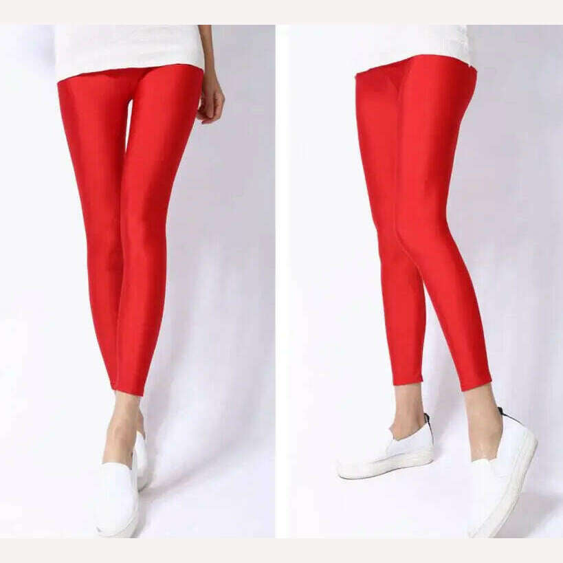 2022 New Spring Autume Solid Candy Neon Leggings for Women High Stretched Female Sexy Legging Pants Girl Clothing Leggins - KIMLUD