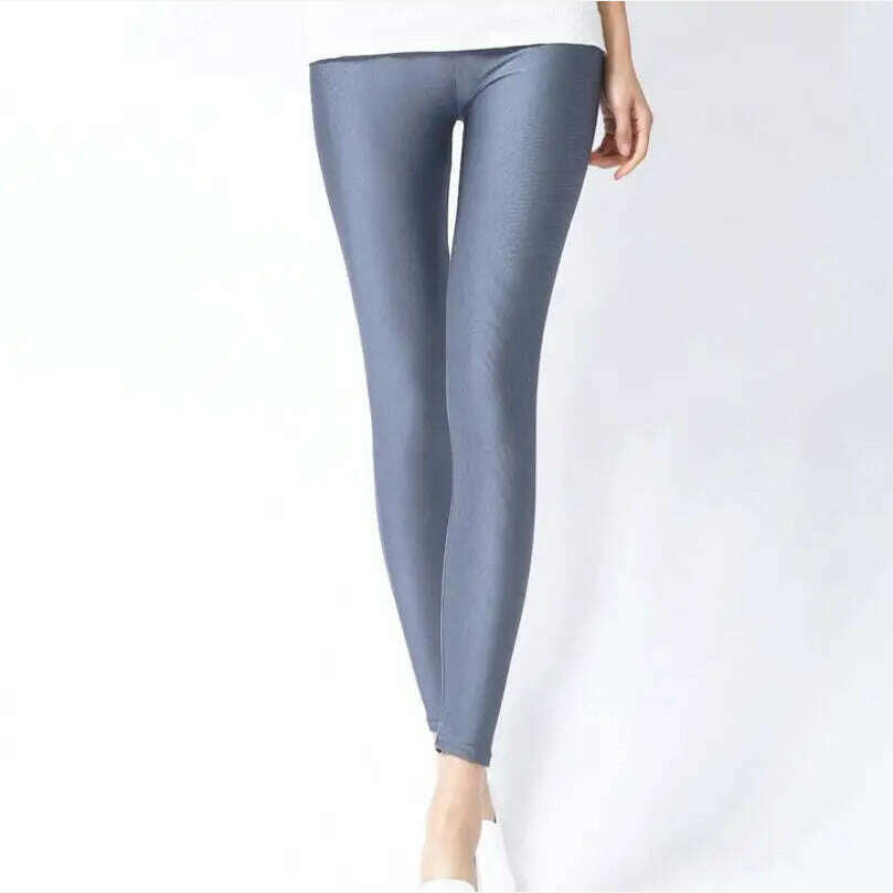 2022 New Spring Autume Solid Candy Neon Leggings for Women High Stretched Female Sexy Legging Pants Girl Clothing Leggins - KIMLUD