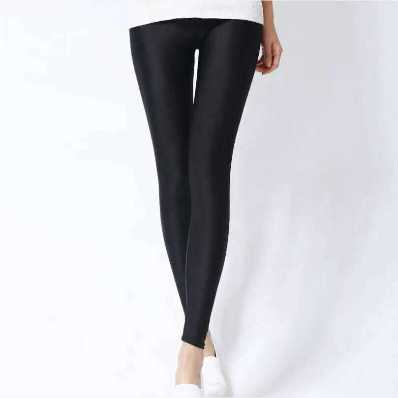 2022 New Spring Autume Solid Candy Neon Leggings for Women High Stretched Female Sexy Legging Pants Girl Clothing Leggins - KIMLUD