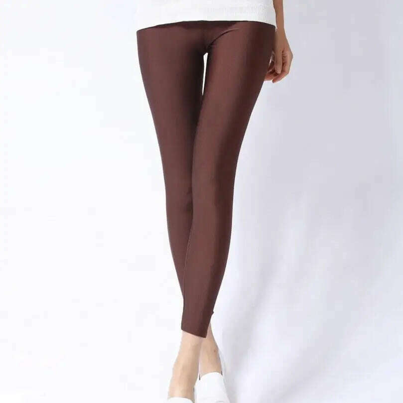 2022 New Spring Autume Solid Candy Neon Leggings for Women High Stretched Female Sexy Legging Pants Girl Clothing Leggins - KIMLUD