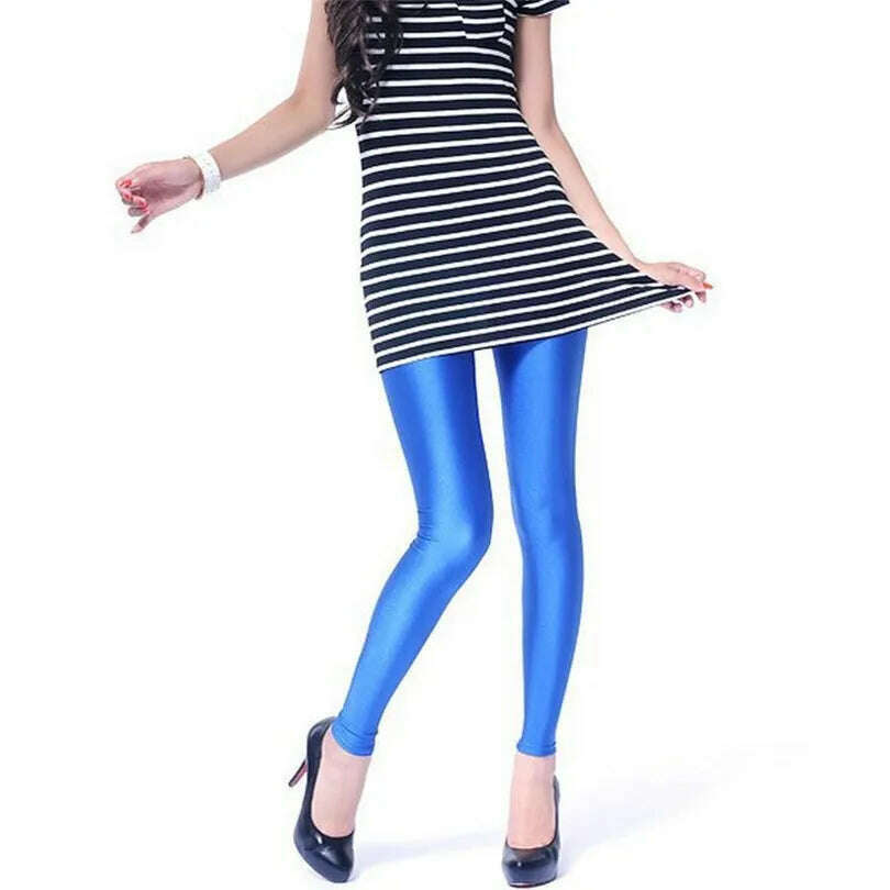 2022 New Spring Autume Solid Candy Neon Leggings for Women High Stretched Female Sexy Legging Pants Girl Clothing Leggins - KIMLUD