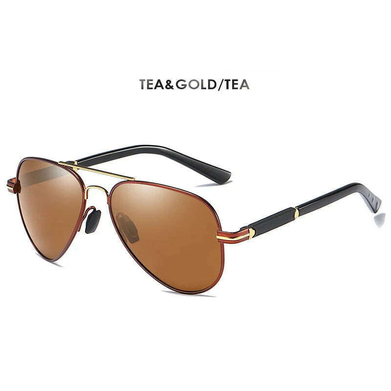 KIMLUD, 2022 New Trend Quality Titanium Alloy Sunglasses Polarized Men Photochromic Sun Glasses Women Pilot Mirror Shades Oculos De Sol, Tea gold-brown / Orignal, KIMLUD APPAREL - Womens Clothes