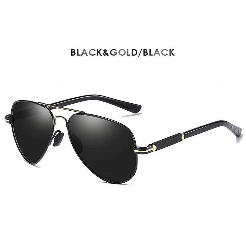 KIMLUD, 2022 New Trend Quality Titanium Alloy Sunglasses Polarized Men Photochromic Sun Glasses Women Pilot Mirror Shades Oculos De Sol, Black gold-gray / Orignal, KIMLUD APPAREL - Womens Clothes