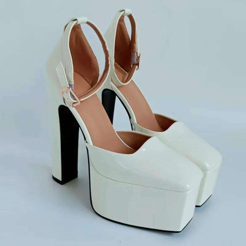 2022 Spring and Summer New Women's High Heels Patent Leather Wedding Shoes Luxury Sexy Paris Fashion Banquet Women's Shoes - KIMLUD