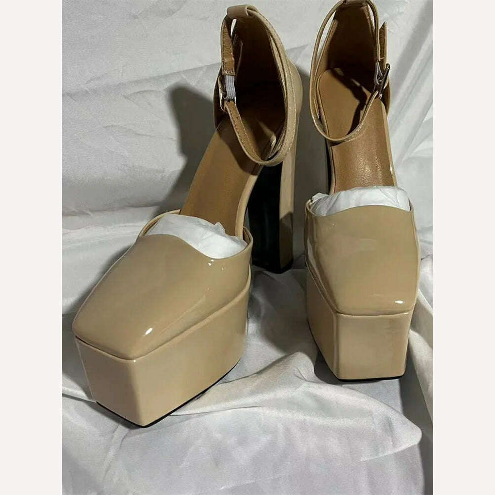 2022 Spring and Summer New Women's High Heels Patent Leather Wedding Shoes Luxury Sexy Paris Fashion Banquet Women's Shoes - KIMLUD