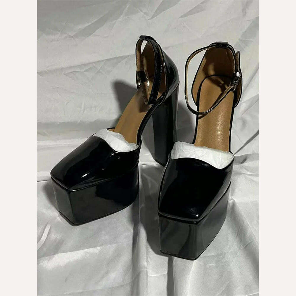 2022 Spring and Summer New Women's High Heels Patent Leather Wedding Shoes Luxury Sexy Paris Fashion Banquet Women's Shoes - KIMLUD