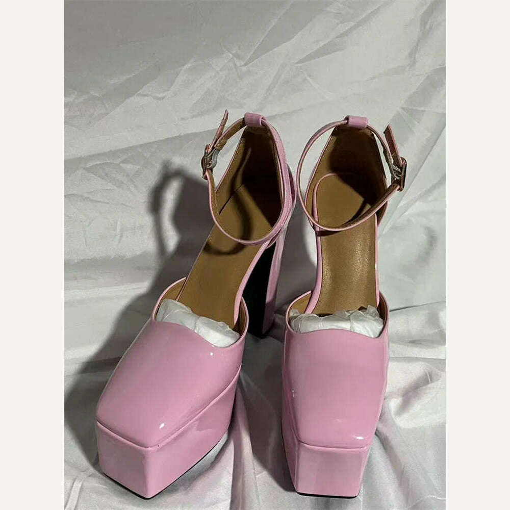 2022 Spring and Summer New Women's High Heels Patent Leather Wedding Shoes Luxury Sexy Paris Fashion Banquet Women's Shoes - KIMLUD