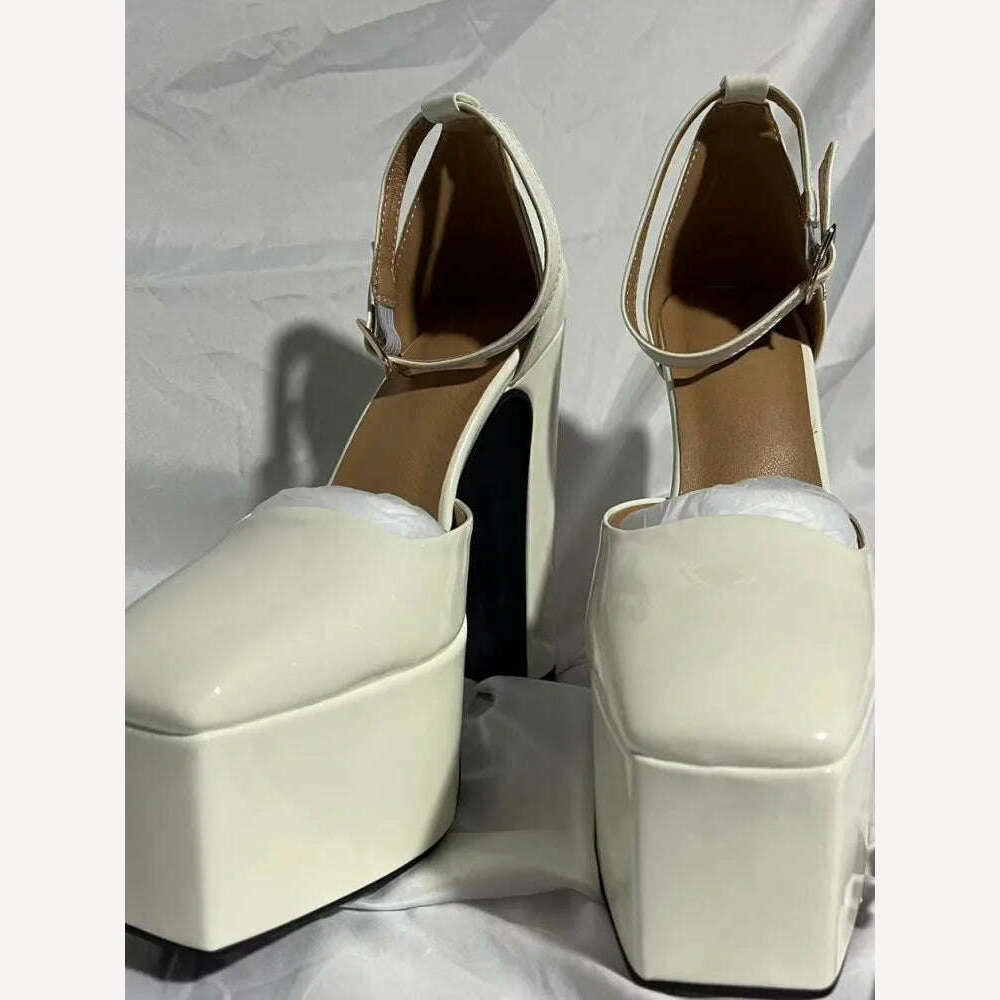 2022 Spring and Summer New Women's High Heels Patent Leather Wedding Shoes Luxury Sexy Paris Fashion Banquet Women's Shoes - KIMLUD