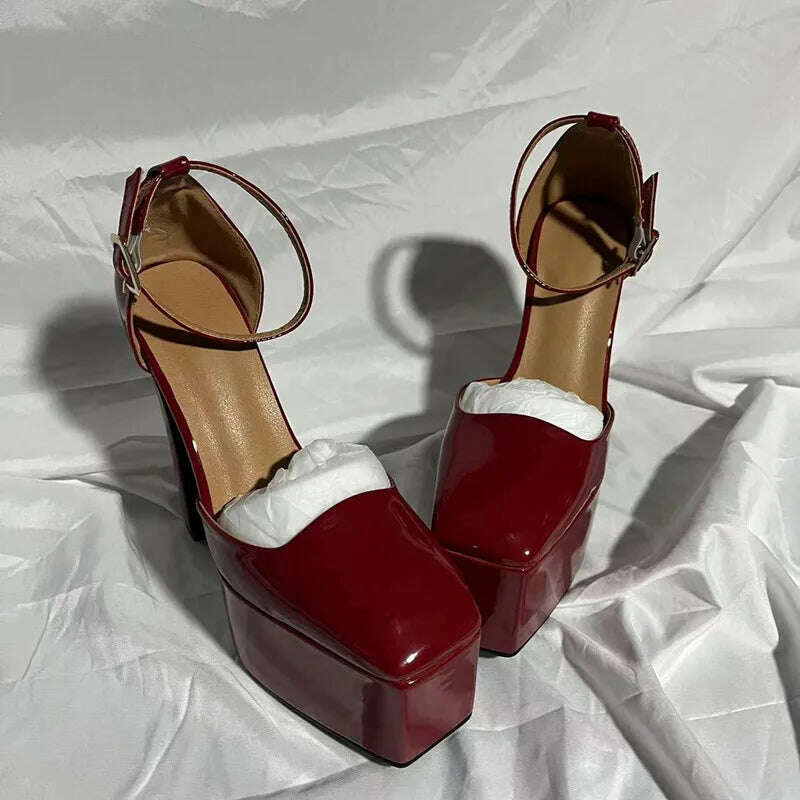 2022 Spring and Summer New Women's High Heels Patent Leather Wedding Shoes Luxury Sexy Paris Fashion Banquet Women's Shoes - KIMLUD