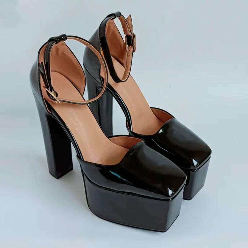 2022 Spring and Summer New Women's High Heels Patent Leather Wedding Shoes Luxury Sexy Paris Fashion Banquet Women's Shoes - KIMLUD
