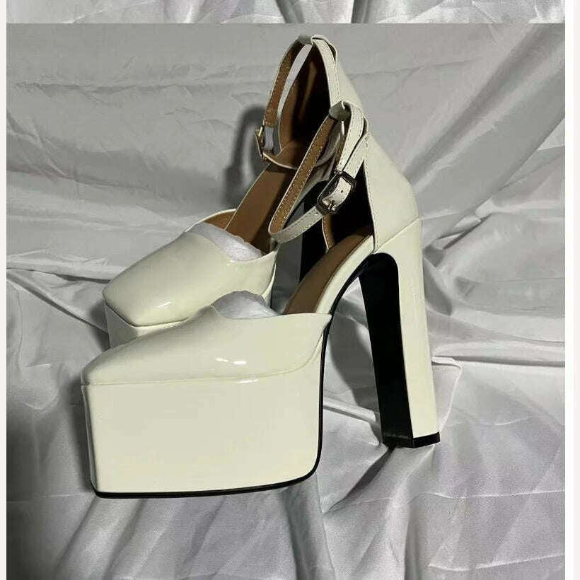 2022 Spring and Summer New Women's High Heels Patent Leather Wedding Shoes Luxury Sexy Paris Fashion Banquet Women's Shoes - KIMLUD
