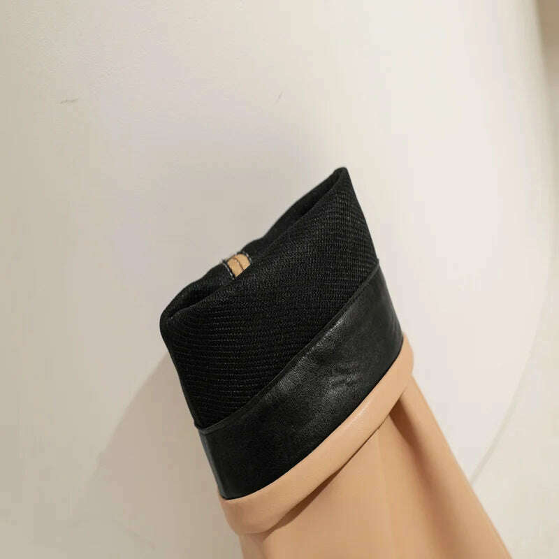2022 Women Mid Calf Boots Pointed Toe Thin High Heel Ladies Short Boots PU Leather Side Zipper Sexy Women's Boots Plus Size 43 - KIMLUD